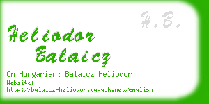 heliodor balaicz business card